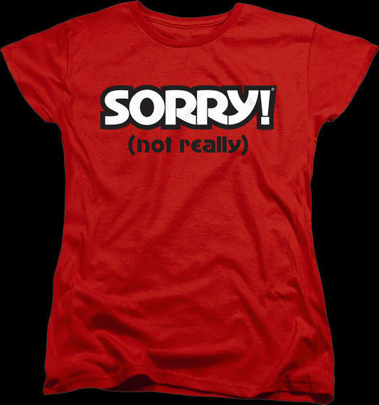Womens Red Sorry Shirt