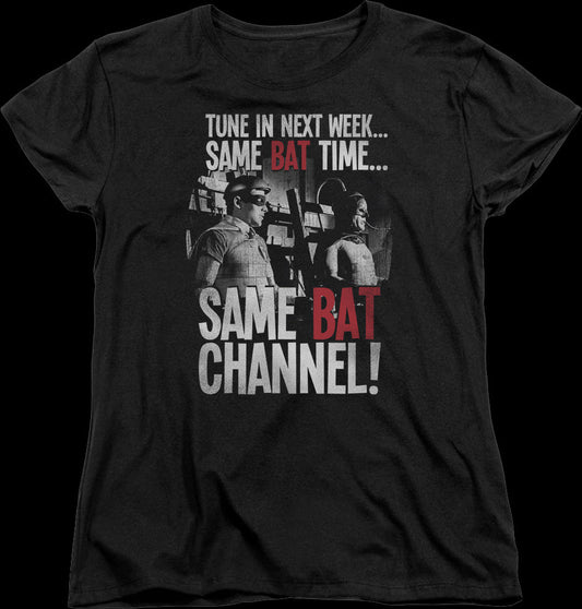 Womens Same Bat Time Same Bat Channel Batman Shirt