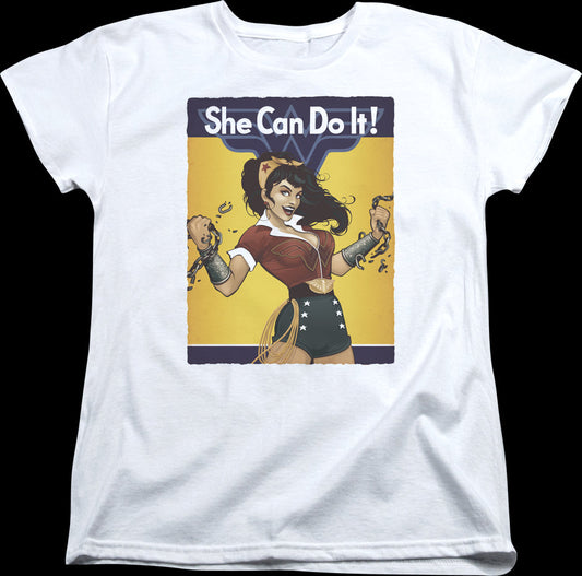 Womens She Can Do It Wonder Woman Shirt
