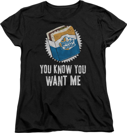 Womens You Know You Want Me White Caste Shirt