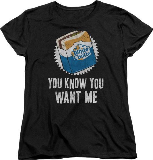 Womens You Know You Want Me White Caste Shirt