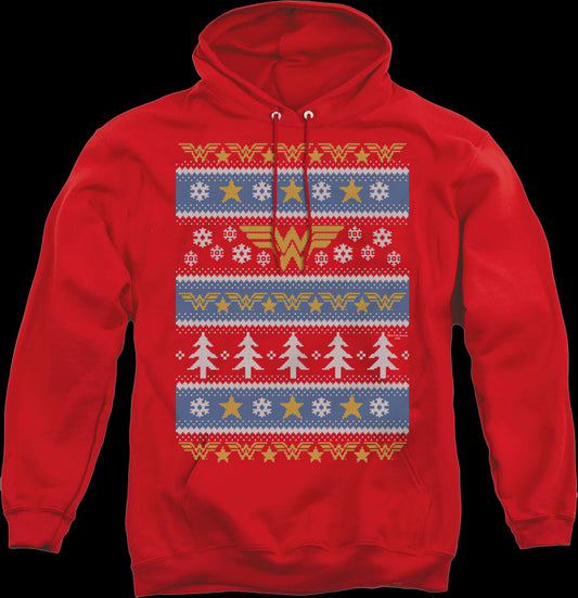 Wonder Woman Ugly Faux Knit DC Comics Hoodie