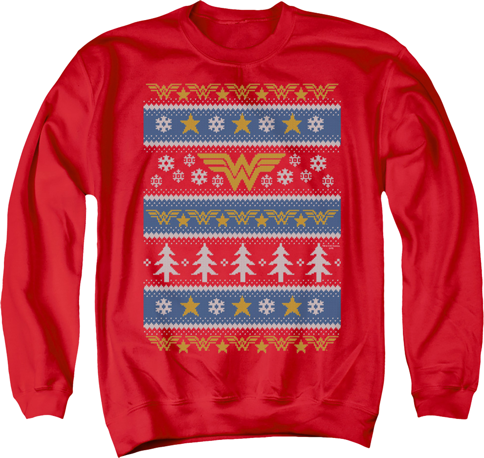 Wonder Woman Ugly Faux Knit DC Comics Sweatshirt