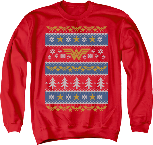 Wonder Woman Ugly Faux Knit DC Comics Sweatshirt