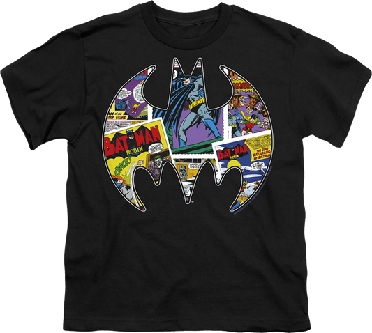 Youth Batman Logo Collage DC Comics Shirt