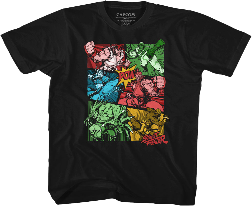 Youth Comic Book Action Street Fighter Shirt