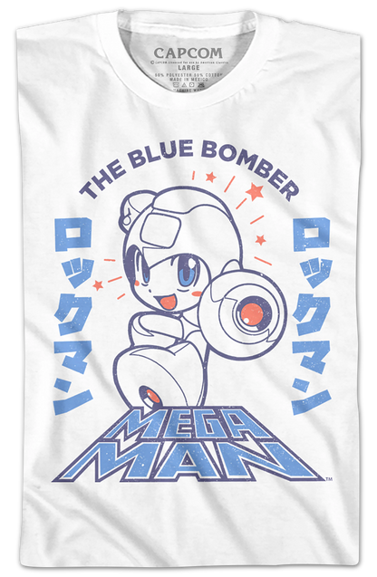 Youth Japanese Text Mega Man Shirt