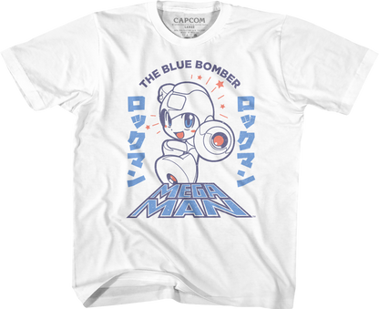 Youth Japanese Text Mega Man Shirt