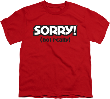 Youth Red Sorry Shirt