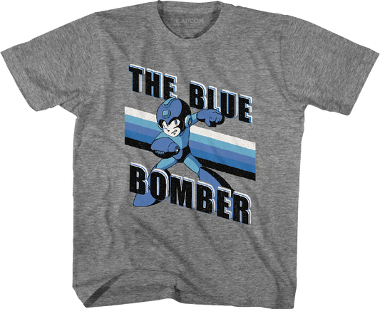 Youth Retro Blue Bomber Mega Man Shirt