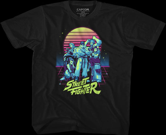 Youth Retro Neon Street Fighter Shirt